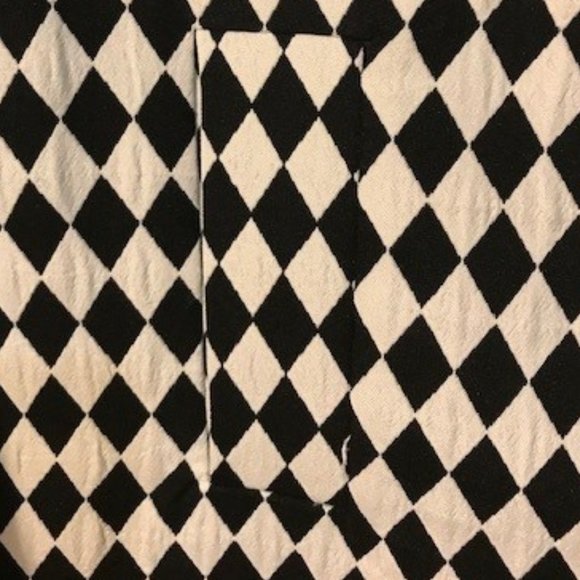 H&M  Black and White Jacquard Zipper Bomber Jacket in Kite Print - Picture 5 of 13